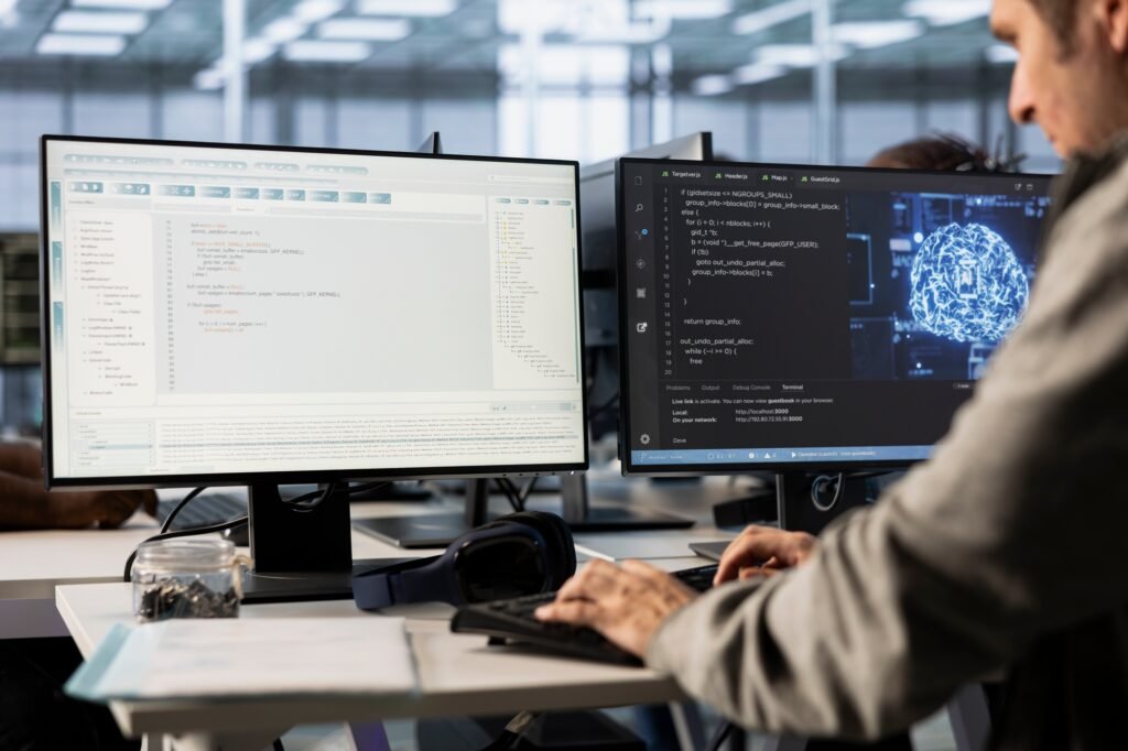 System administrator doing data center automation using AI